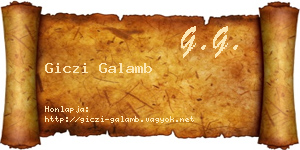 Giczi Galamb névjegykártya