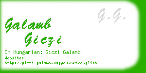 galamb giczi business card